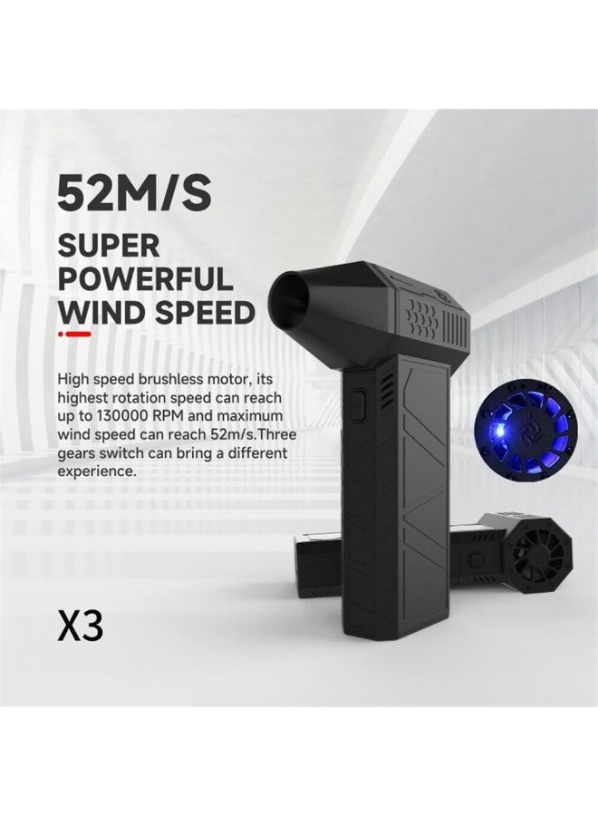 مروحة توربو نفاثة صغيرة قابلة لإعادة الشحن بسرعة 130,000 دورة في الدقيقة - منفاخ يدوي قوي بمحرك بدون فرش، تحكم متعدد السرعات، حماية حرارية وعمر بطارية طويل - Image 3